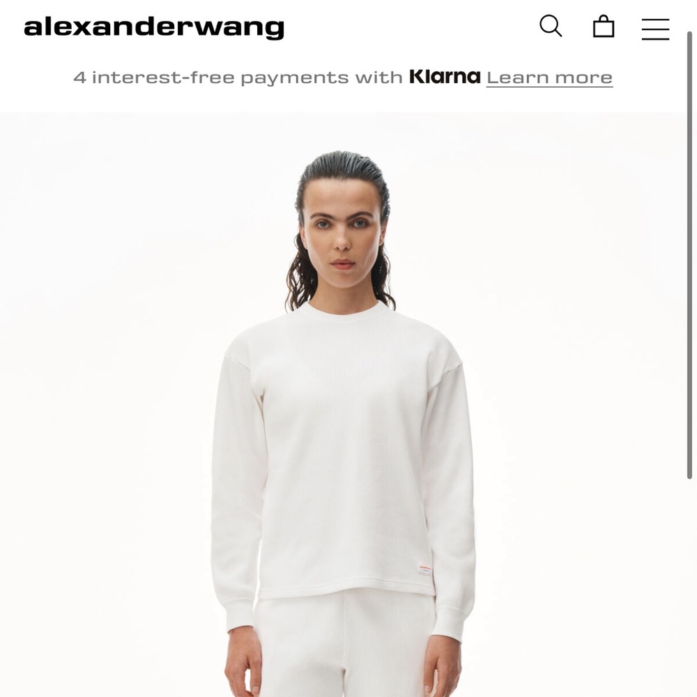 Alexander Wang Black Cotton Waffle Knit Top